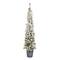 7ft. Pre-Lit Snowy Methow Pencil Artificial Christmas Entrance Tree, Warm White LED Lights